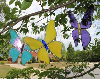 Butterfly Stained Glass suncatcher home nature gift