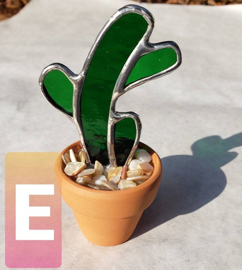 Stained glass cactus Great gift for the plant or succulent lover E