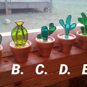 Stained glass cactus! Great gift for the plant or succulent lover!