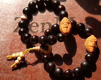 MU HUAN 无患子 Bodhi Bead Couple/Brother/Cousins Bracelets with Monkey King Pit Carving Bead Edition I