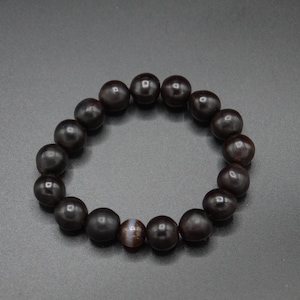 MU HUAN 无患子 Bodhi Bead Bracelet with Vintage DZI One Line Medicine Bead