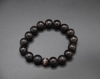 MU HUAN 无患子 Bodhi Bead Bracelet with Vintage DZI One Line Medicine Bead