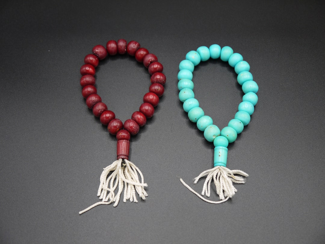 Vintage Set Two Stone Prayer Beads Bracelets Etsy