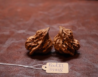 Matched Chinese Walnut Pair, Loving Bird Shape Mini XI (39 x 48 mm)