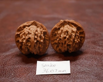 Matched Chinese Feng Shui Walnuts: Little Snake Design, Hand Massage