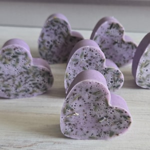 Heart Mini Soap Favors: Lavender Scented, Personalized Tag