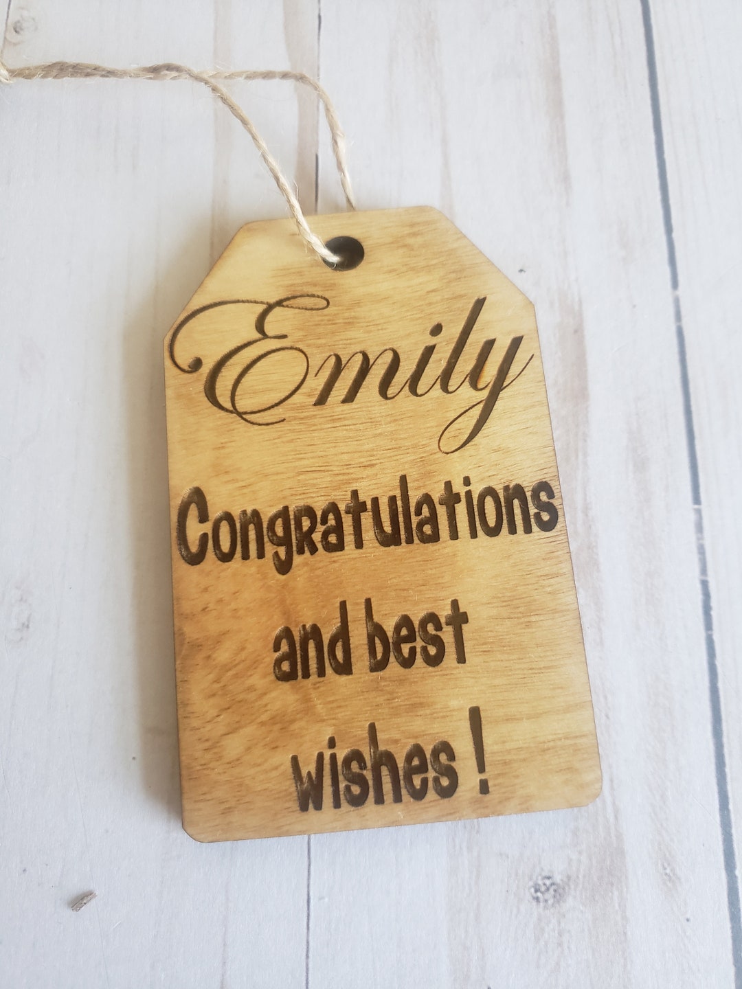 Personalized Wooden Engraved Gift Tag / Laser Engraved Tag/ Etsy