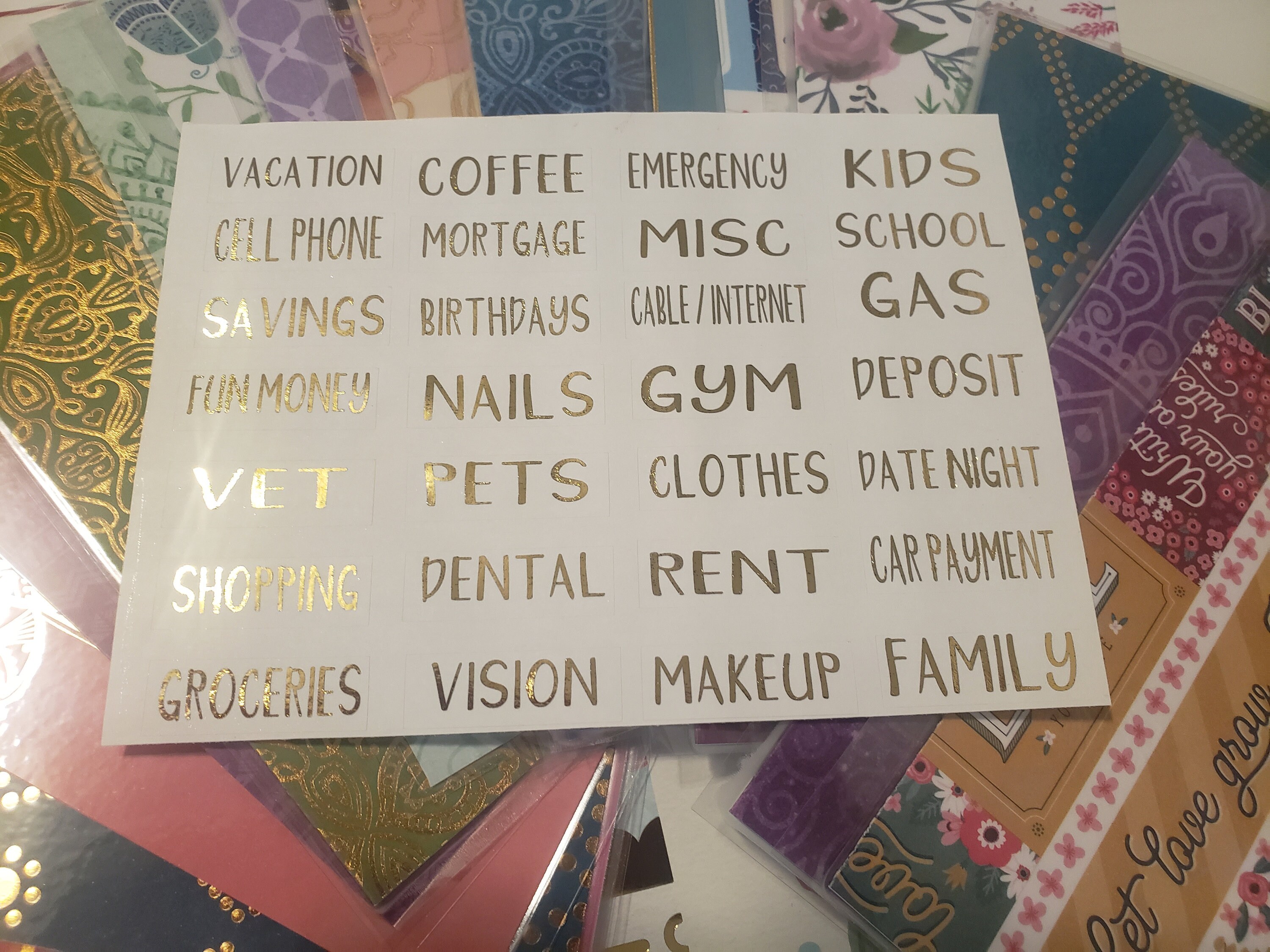 Cash envelope labels / cash envelope stickers / budget labels Etsy