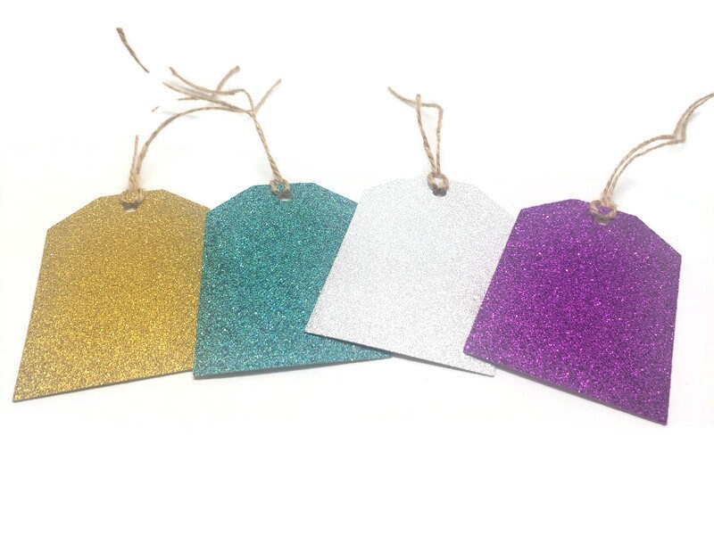 Glitter Gift Tags / Christmas Gift Tags / Holiday Gift Tags/ Etsy