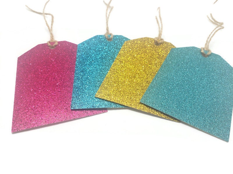 Glitter Gift Tags / Christmas Gift Tags / Holiday Gift Tags/ Etsy