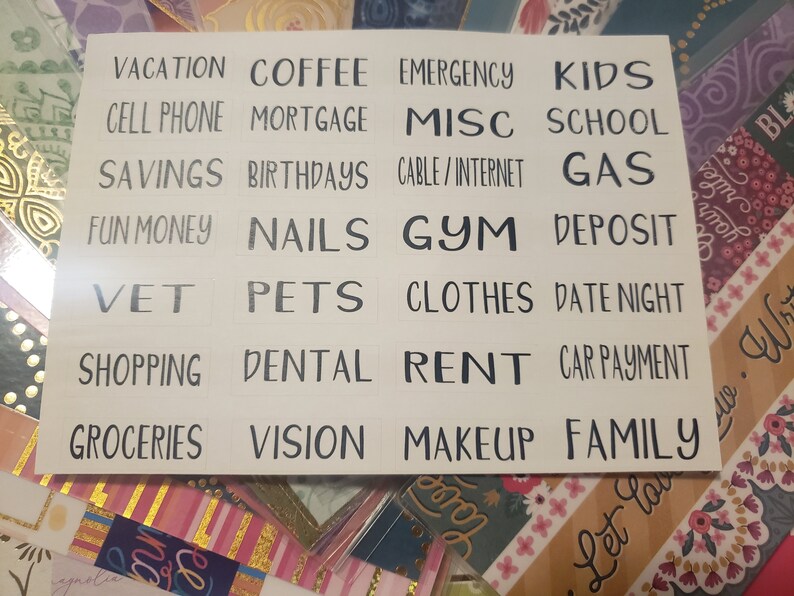 cash envelope labels cash envelope stickers budget