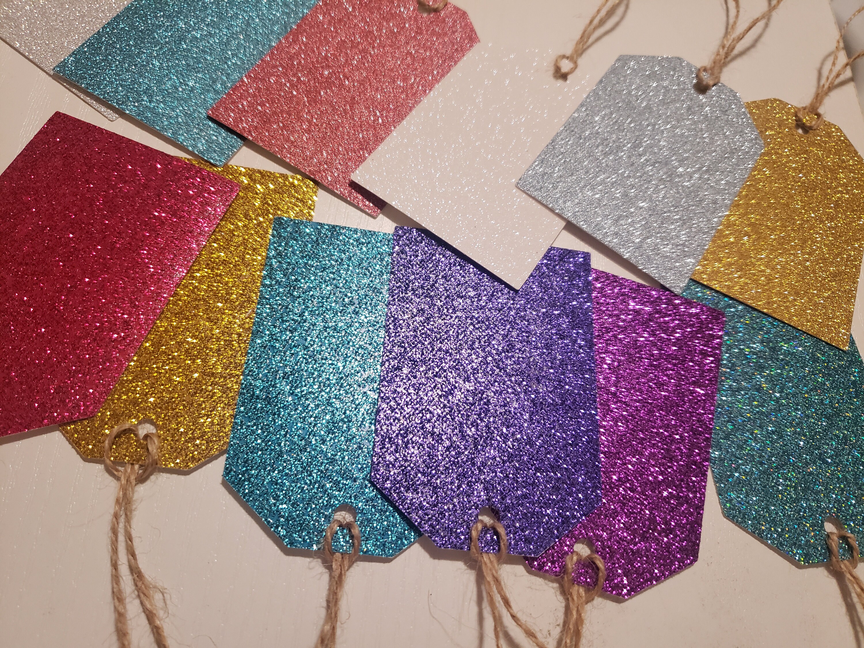 Glitter Gift Tags / Christmas Gift Tags / Holiday Gift Tags/ Etsy