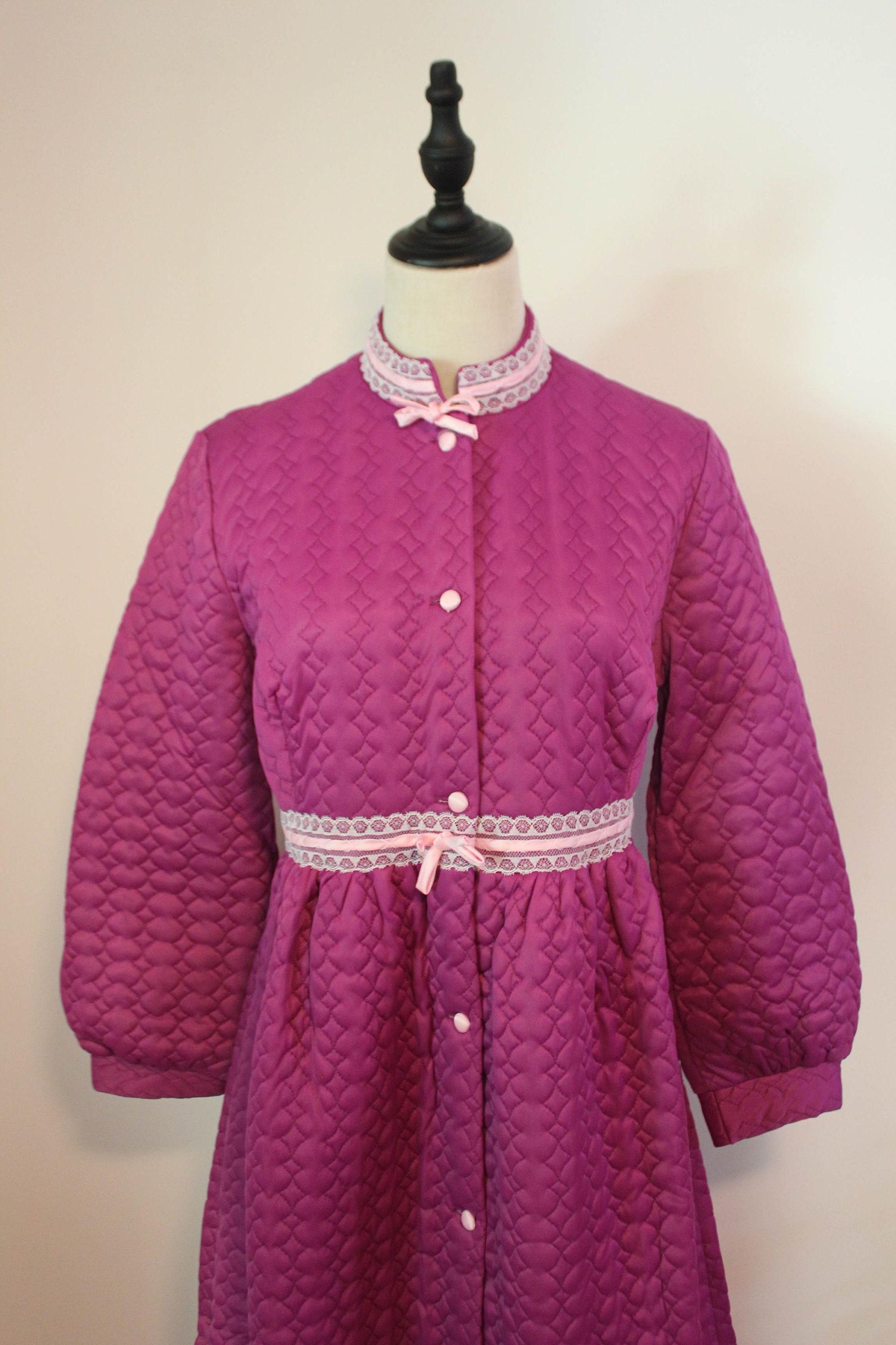 VINTAGE 1970'S GIVONI Royal Purple Quilted Nylon Long | Etsy