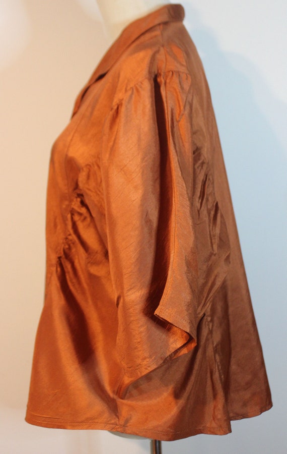 Vintage 70's 80's Copper Bronze Disco Batwing Sle… - image 5