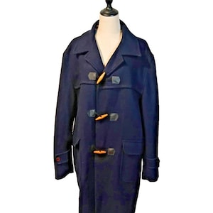 1950s Lodenfrey Navy Blue Duffle Coat With Wooden Toggle