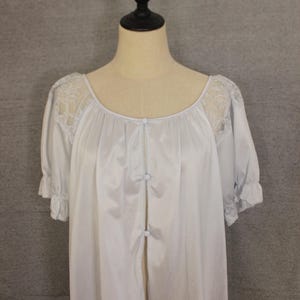 Vintage 70&#39;s 80&#39;s Kayser Size 18 Ice Blue Nylon Short Sleeve PJ Sleep Top NWT