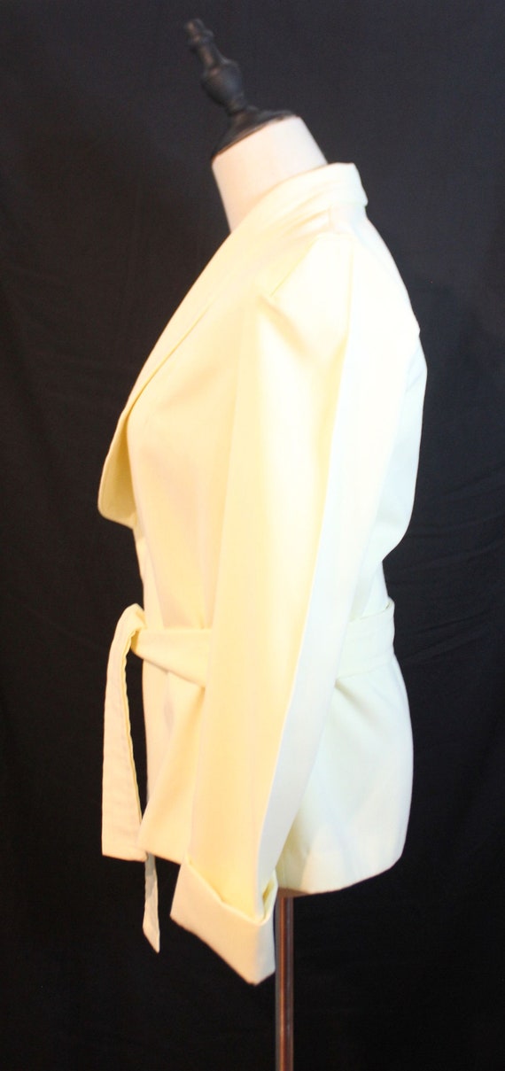 Vintage 1970's Cream Polyester Knit Tailored 40's… - image 5