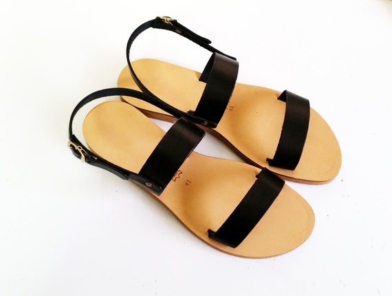 2 strap leather sandals