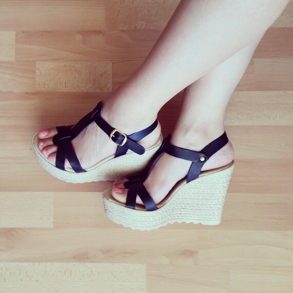 leather sandals platform