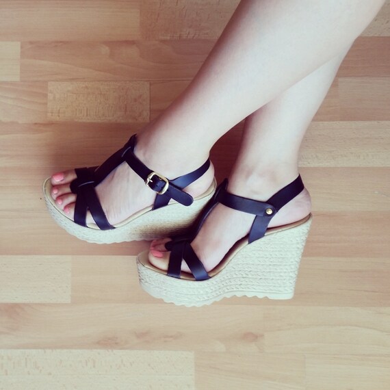 black sandals espadrilles