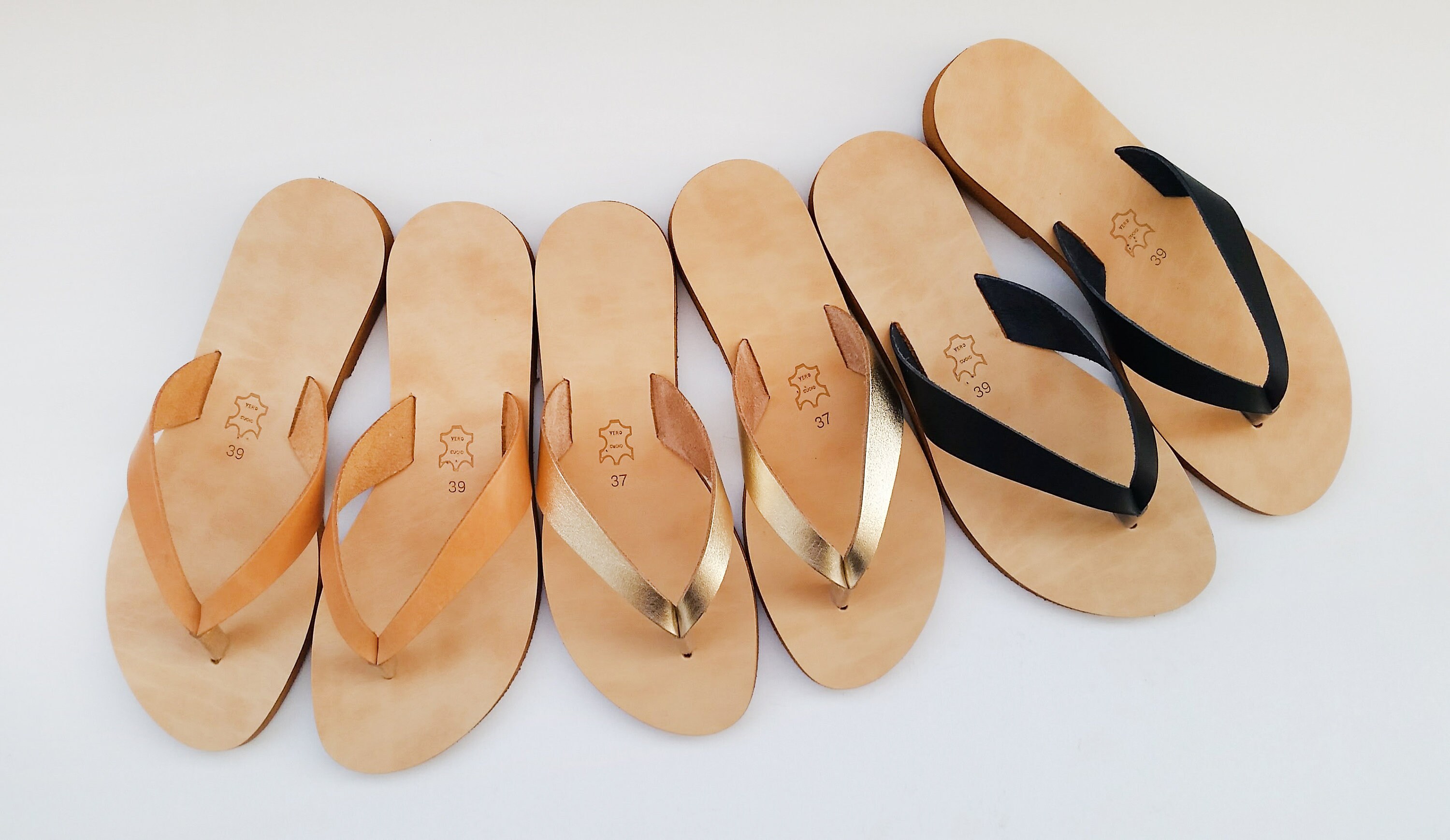 greece cognac leather slide sandals