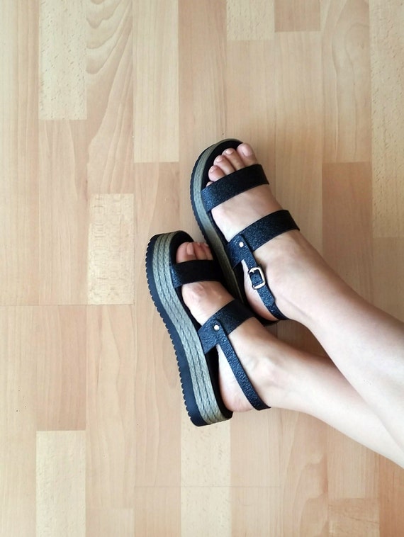 black sandals espadrilles