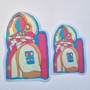 Spaceman sticker - holographic sticker, glossy sticker