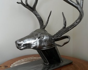 12 Point Iron Deer Bust
