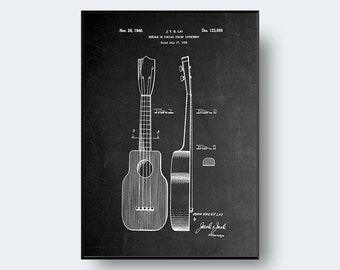 ukulele patent prints guitarist gift ukulele design music patents instrument wall art music room decor music wall art - pineapple ukulele fortnite