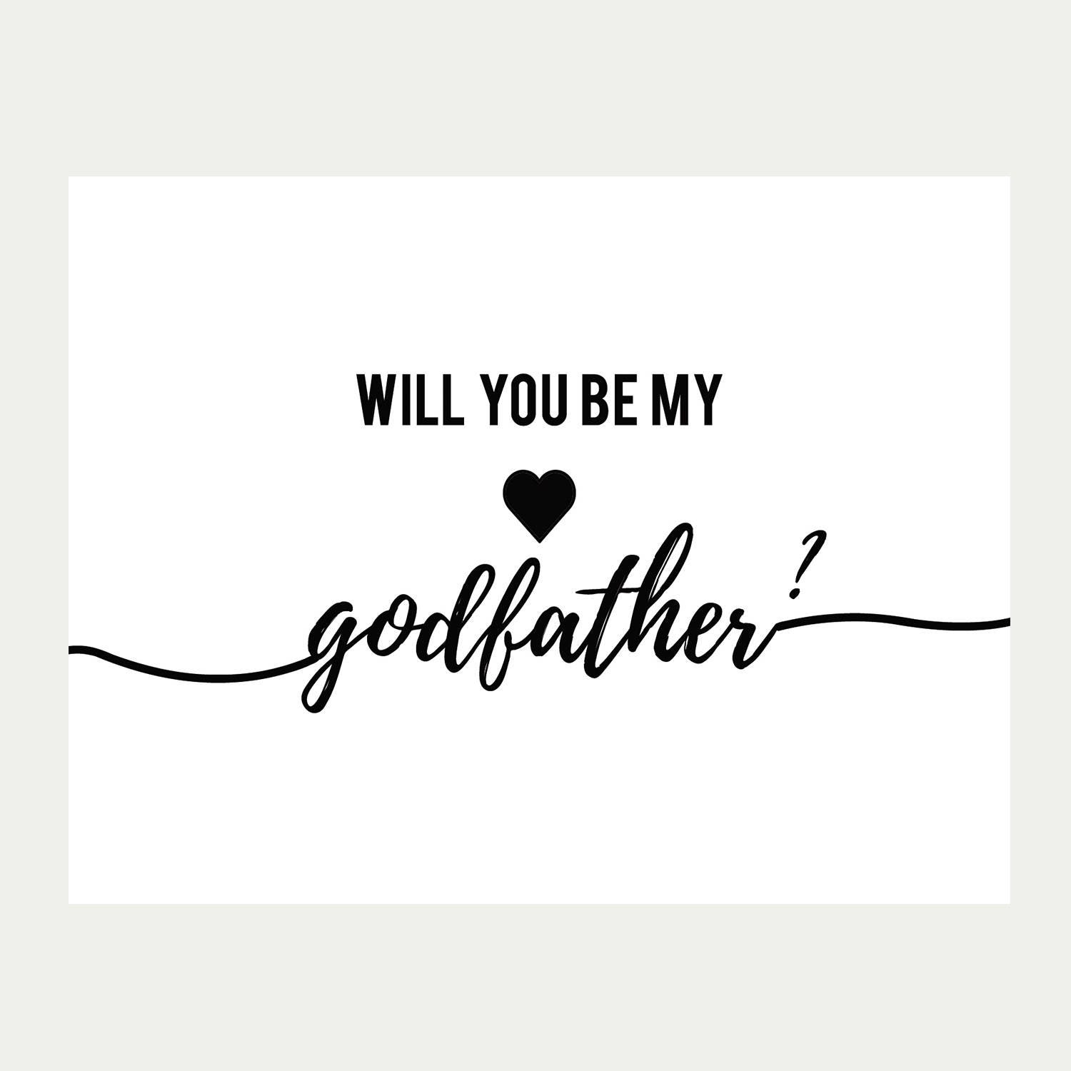Will You Be My Godfather Card Printable Baptism Card Etsy