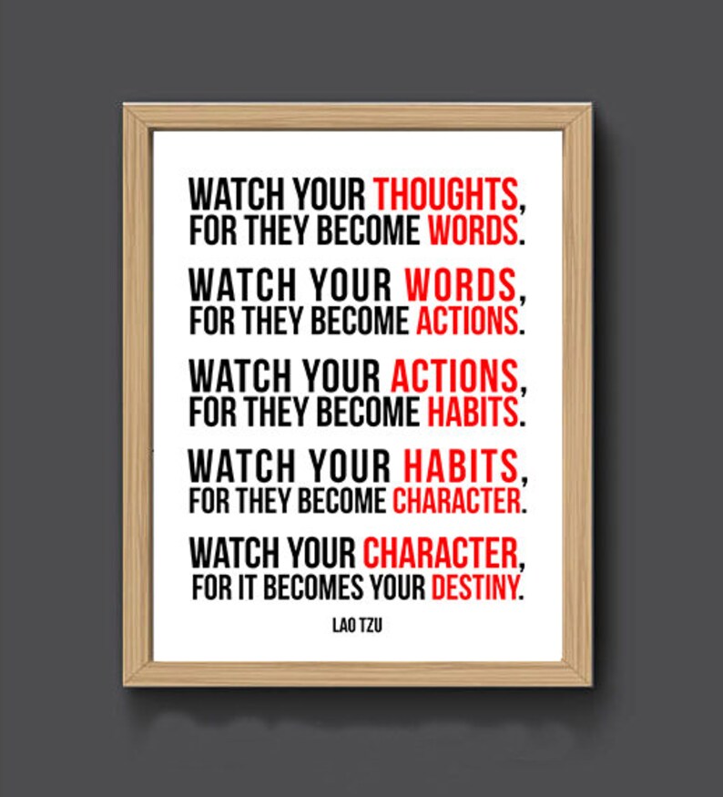 Watch Your Thoughts Lao Tzu Quotes Prints Lao Ce Quotes | Etsy