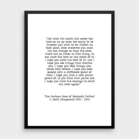 F Scott Fitzgerald Printable Quote A Life You Are Proud Etsy