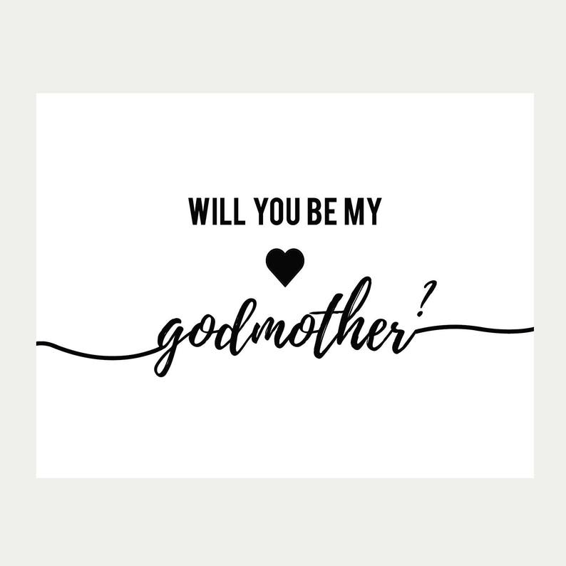 Will You Be My Godmother Card Printable Baptism Card Etsy