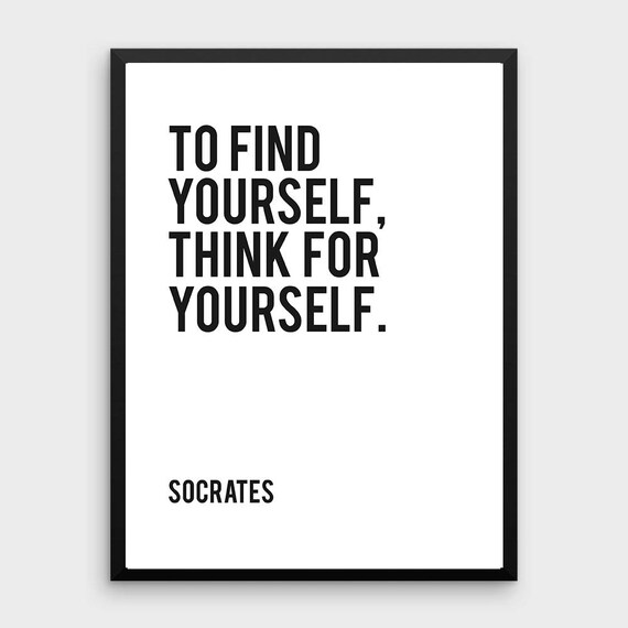 Sokrates Finden Sich Denken Sie Selbst Leben Zitat Wissen Etsy
