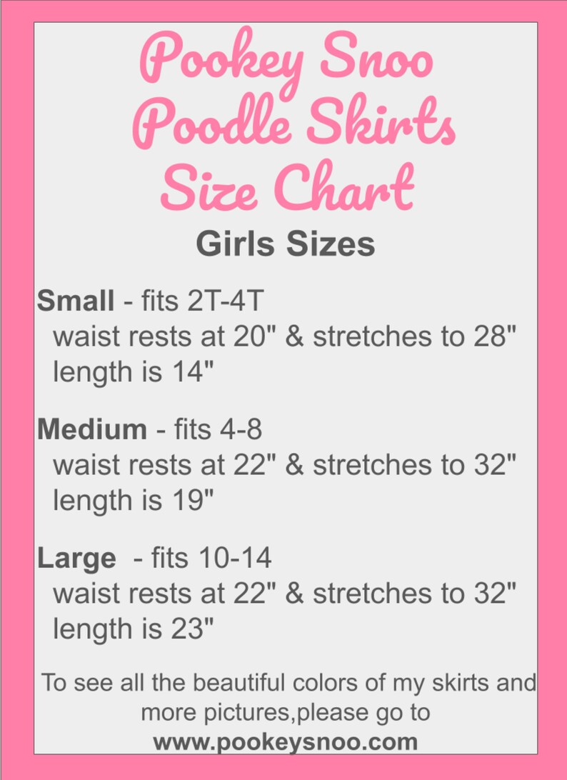 Girls 50/'s Poodle Skirt /& Scarf 2 Pc Set