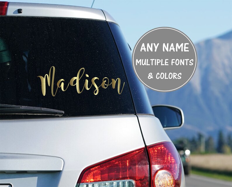 Cursive Name Sticker for Car Calligraphy Decal
