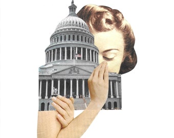 The People's House, Collage Art, Surreal Collage, Paper Collage, Mixed Media Art, Mixed Media Collage, Paper Art, Vintage Art