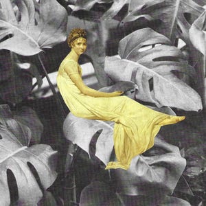 Slow Living, Original Collage, Surreal Collage, Mixed Media Collage, Vintage Woman, Vintage Collage, Mixed Media Art