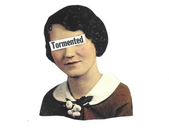Tormented, Collage Art Print, Collage Print, Art Print, Surreal Collage, VIntage Collage, Paper Collage, Wall Art