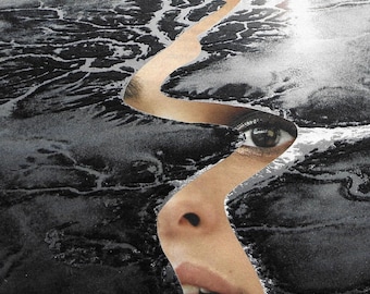 Flow, Surreal Collage, Collage Art, Original Collage, Nature Art, Paper Collage, Paper Art, Collage, Paper Art, Collage Art