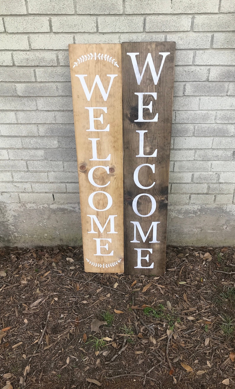 Vertical welcome sign outdoor welcome sign front porch | Etsy
