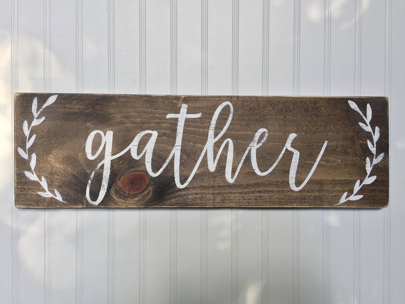 Gather Wood Signs Distressed Sign Dining Room Kitchen Decor