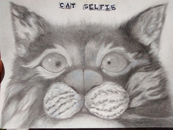 Dessin Realiste De Chat Etsy