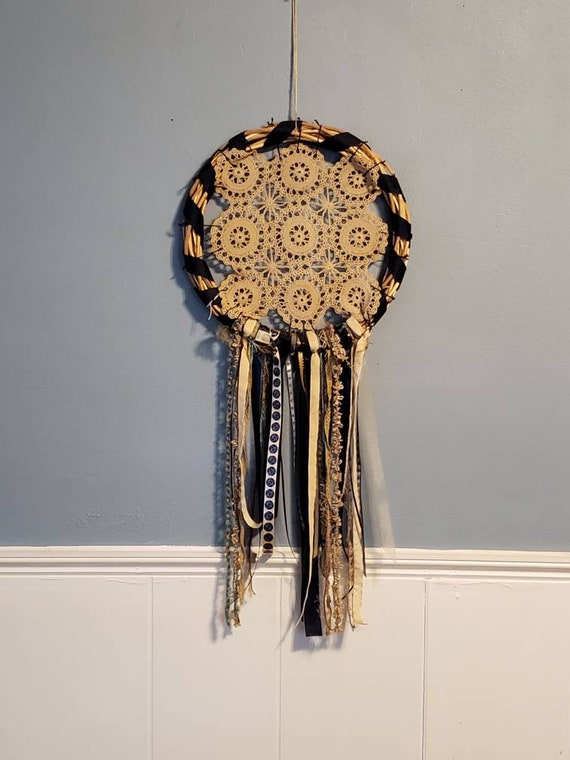 Navy Blue Boho Dream Catcher: Aromatherapy Home Decor