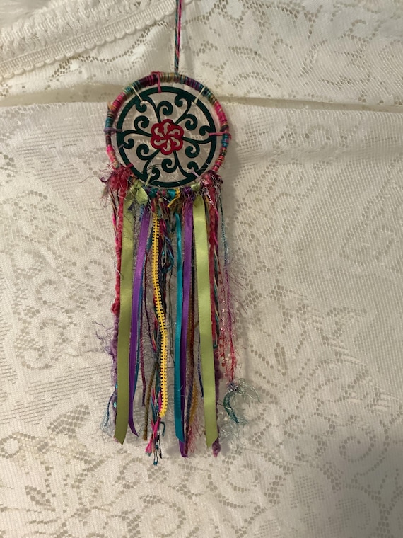 dream catcher, handmade by me, purple wall decor