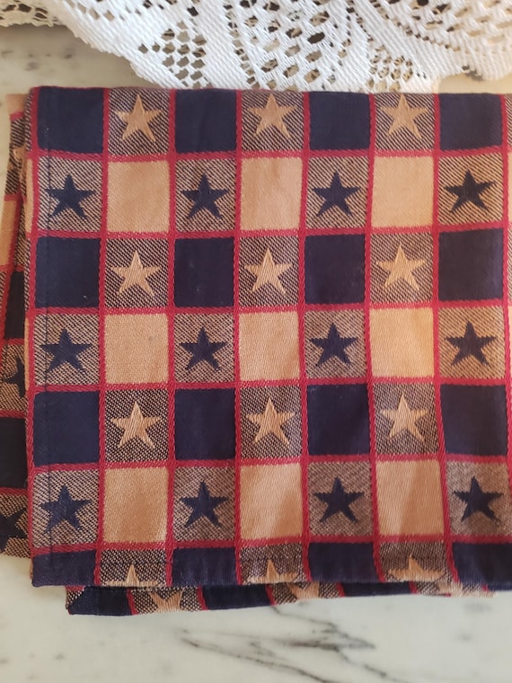 Country Stars Table Linen Napkin: Rustic Americana Decor