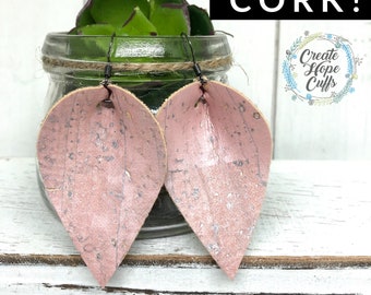 Pink Sangria Cork Earrings Eco Friendly /& Allergen Free