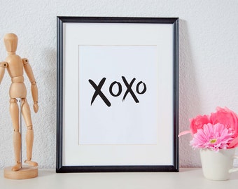 XOXO Hugs and Kisses - Druckbare Typografie Wandkunst
