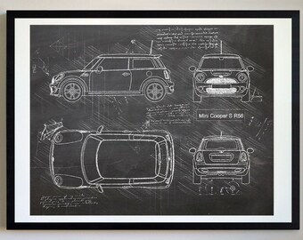 A3 A4 A5 British Leyland classic Mini Retro Poster// Print Artwork Car art