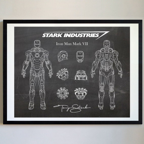 Iron Man Mark Vii 7 Arc Reactor Art Print Patent Poster Print Ironman Marvel Art Iron Man Poster 494